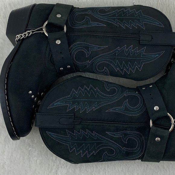 Smokey Mountain Embellished Black with Blue Cowgirl Boots Sz 13.5 - Picture 6 of 12